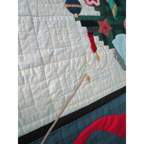 Log Cabin Christmas Tree Quilt Applique Ornaments Elves Queen Vintage 1994 GUC - Picture 13 of 16